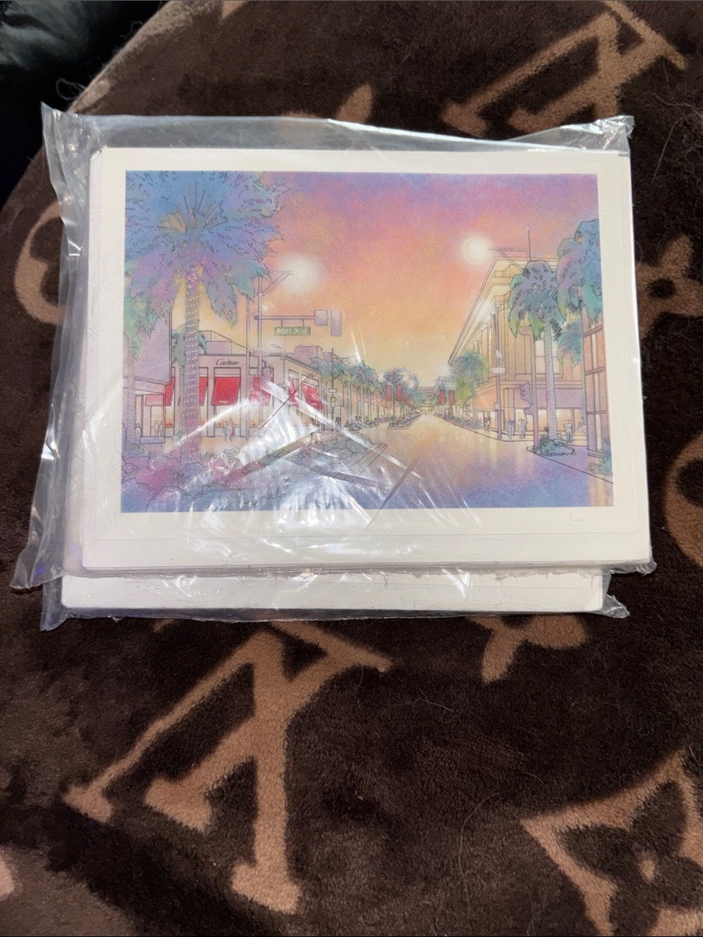 Cartier / Rodeo Drive Pastel Art Print Envelopes & Cards